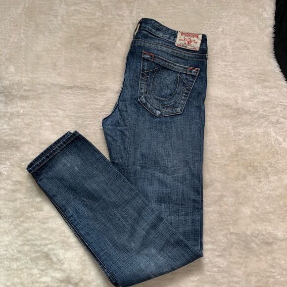 True Religion Brianna Denim Jeans Slim Size 28x32 Pants - Picture 3 of 10